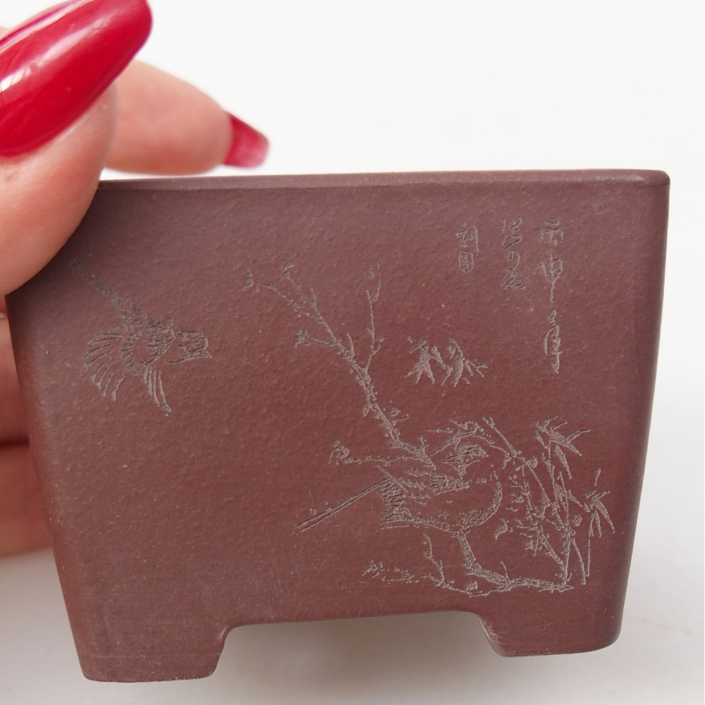 Mini-Bonsaischale 6 x 6 x 4,5 cm, braun