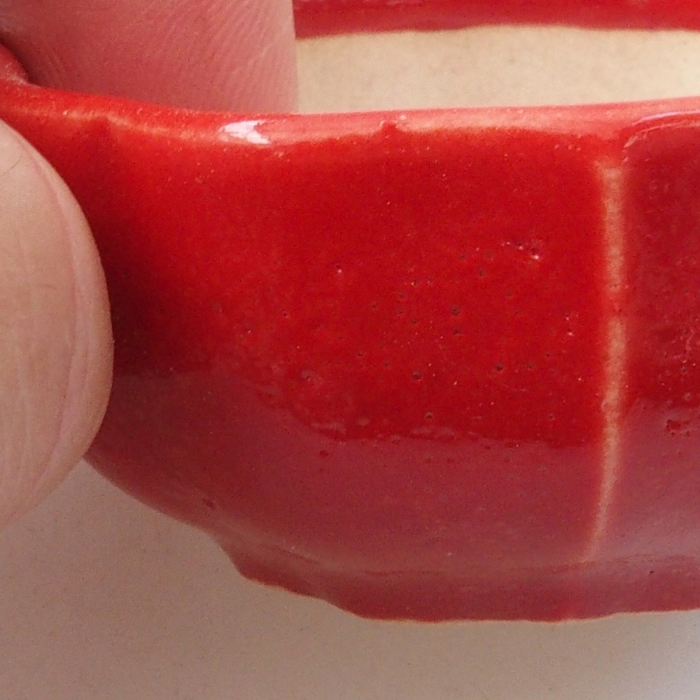 Mini-Bonsaischale 6 x 5,5 x 2,5 cm, Farbe rot