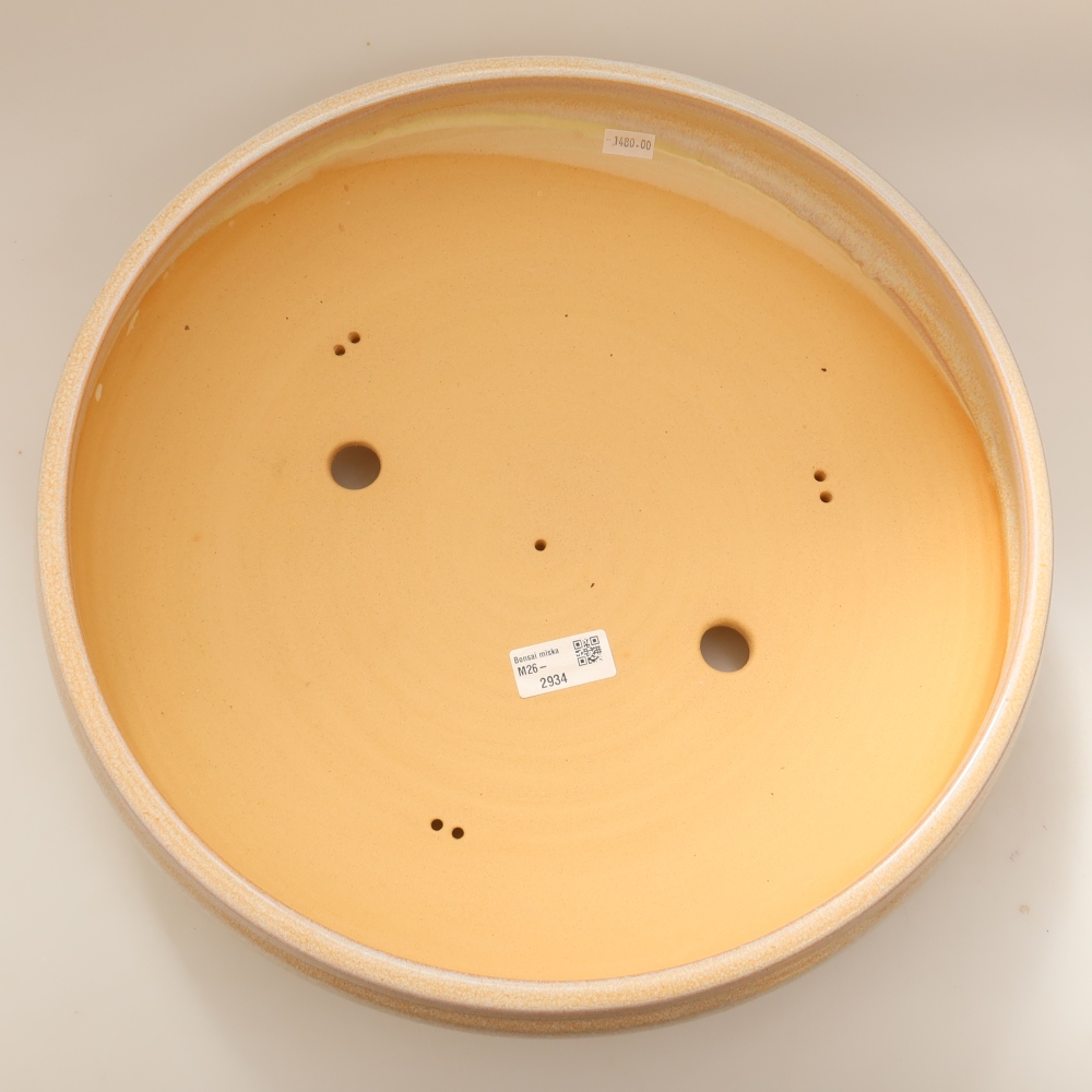 Keramik-Bonsai-Schale 36,5 x 36,5 x 9,5 cm, Farbe: Beige – NUR PERSÖNLICHE ABHOLUNG oder Transport auf Paletten