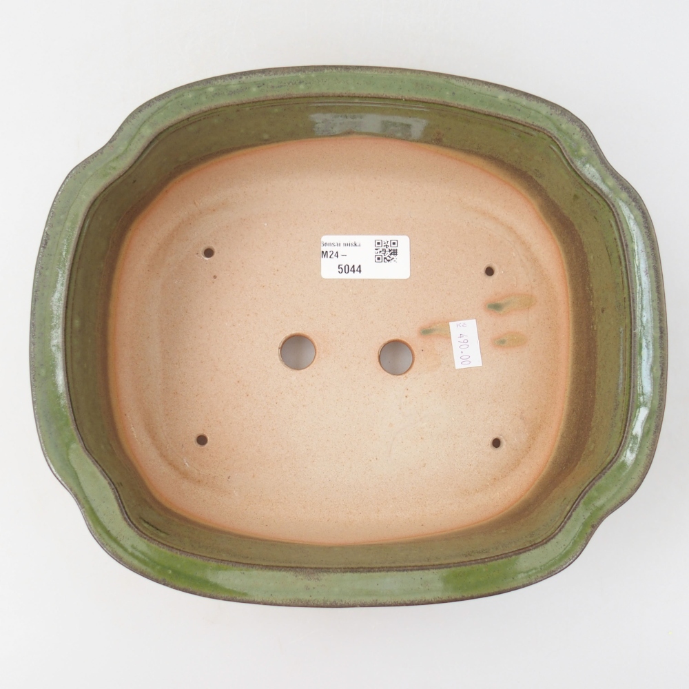 Bonsaischale aus Keramik 24,5 x 21 x 7 cm, grün