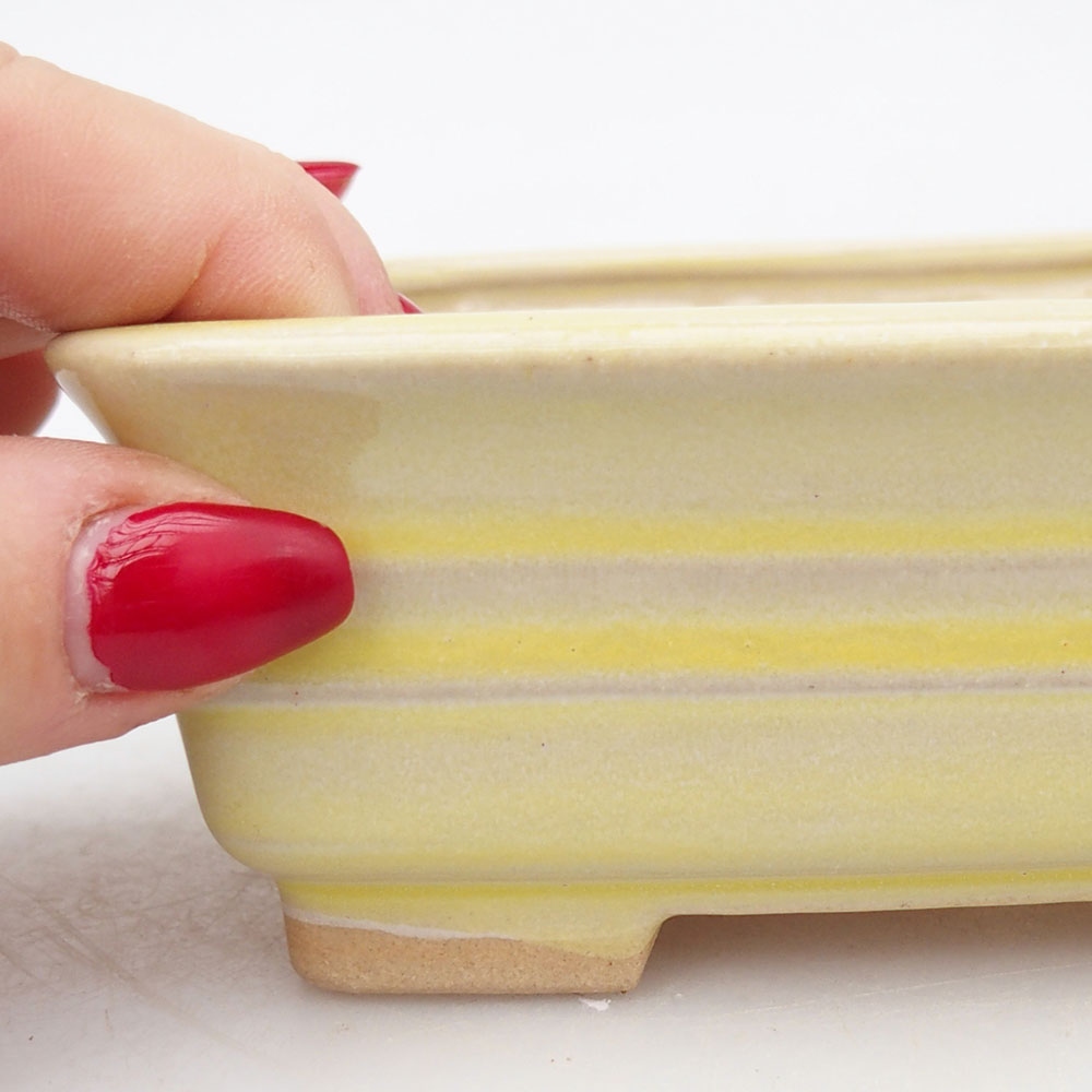 Bonsaischale aus Keramik 13,5 x 10 x 4,5 cm, gelb