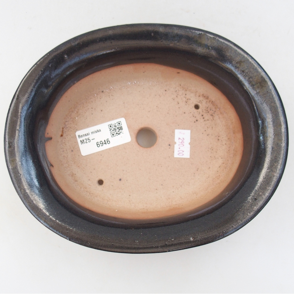 Bonsaischale aus Keramik 19,5 x 15,5 x 6,5 cm, schwarz