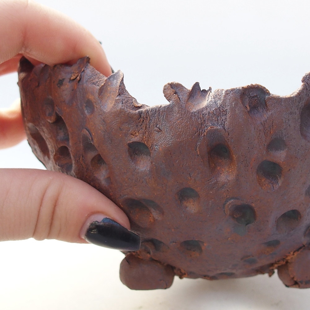 Keramikschale 13 x 12,5 x 8,5 cm , Farbe braun