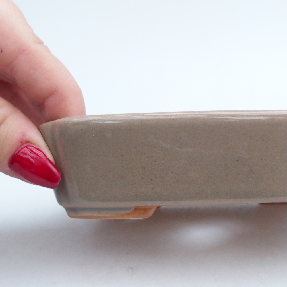 Bonsaischale aus Keramik 12 x 9 x 3 cm, grau