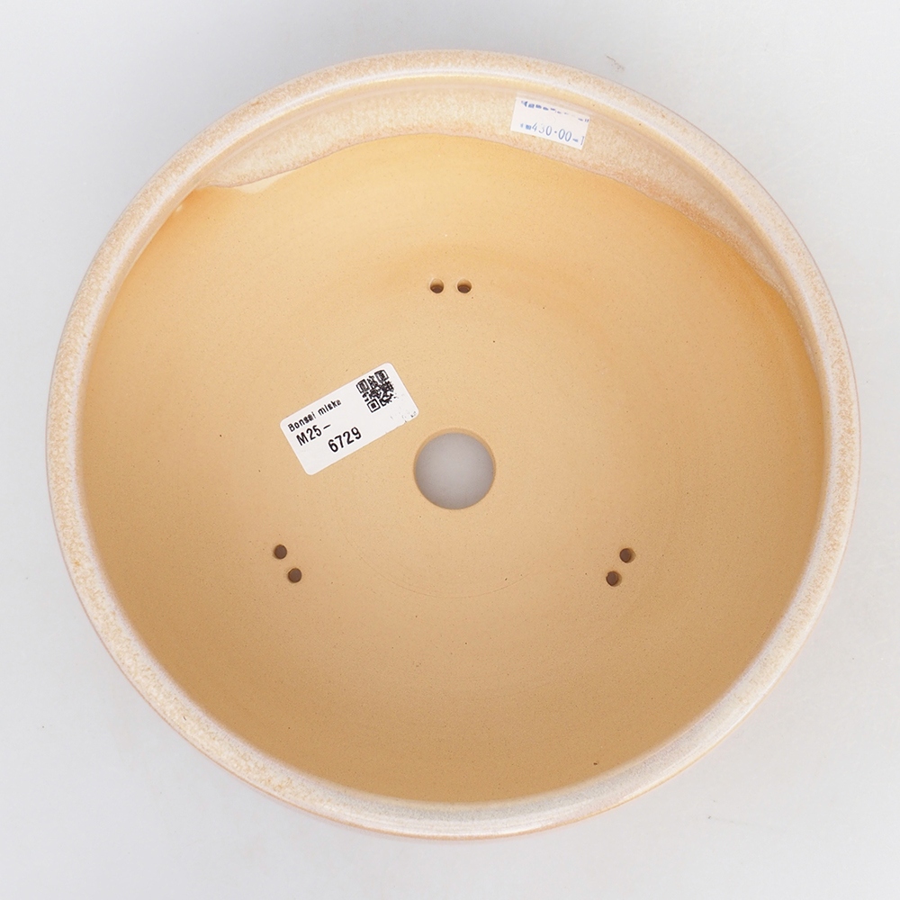 Bonsaischale aus Keramik 21,5 x 21,5 x 7,5 cm, Farbe beige