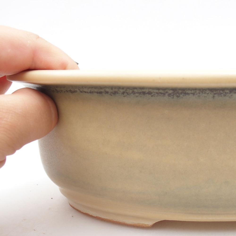 Bonsaischale aus Keramik 23 x 19,5 x 7 cm, Farbe beige