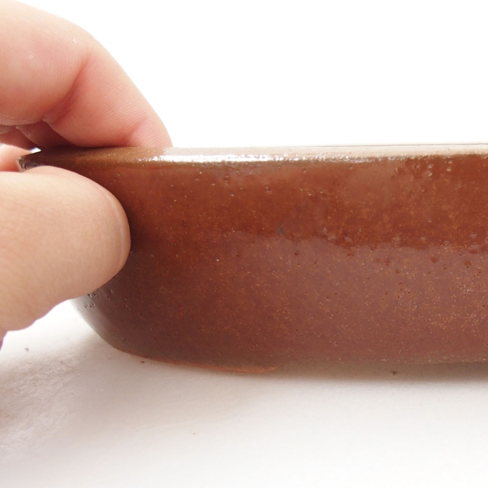 Bonsaischale aus Keramik 22 x 16,5 x 4 cm, braun