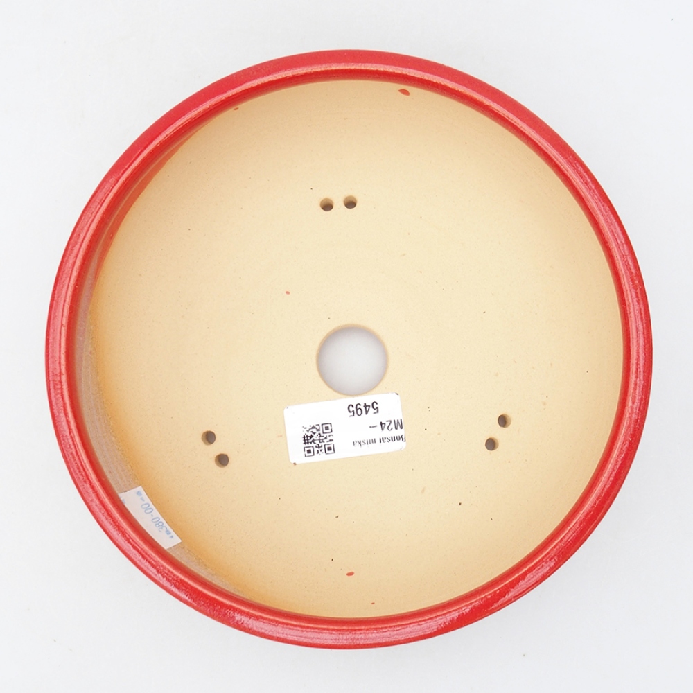Bonsaischale aus Keramik 18,5 x 18,5 x 6 cm, Farbe rot