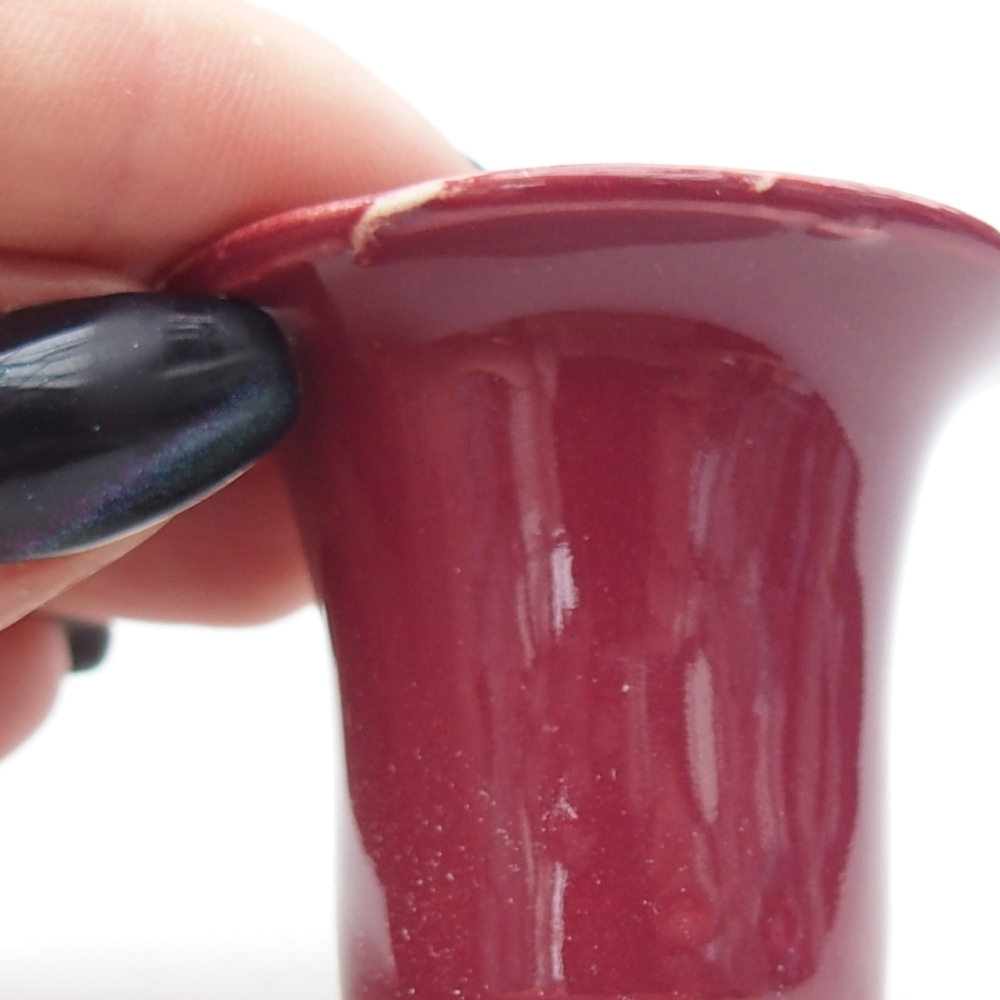 Mini-Bonsaischale 4,5 x 4,5 x 4 cm, Farbe bordeauxrot