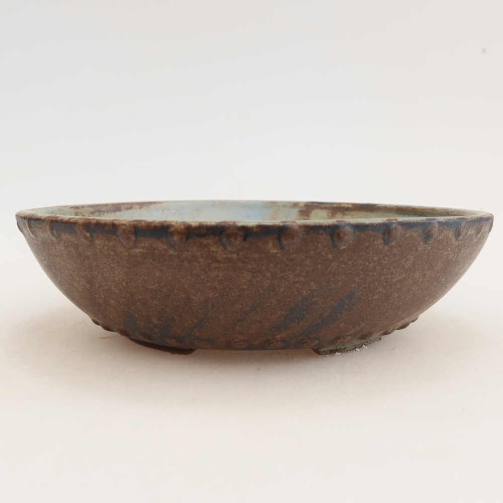 Bonsaischale aus Keramik 17,5 x 17,5 x 4,5 cm, braun