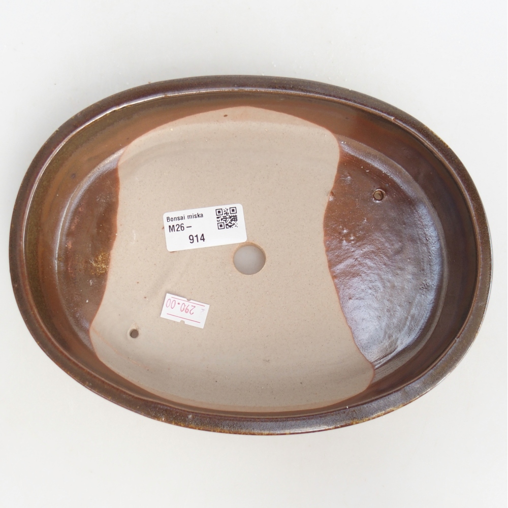 Bonsaischale aus Keramik 22 x 17 x 4 cm, braun