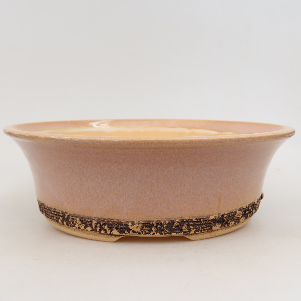 Keramik-Bonsai-Schale, 26,5 × 26,5 × 8 cm, Farbe: Rosa