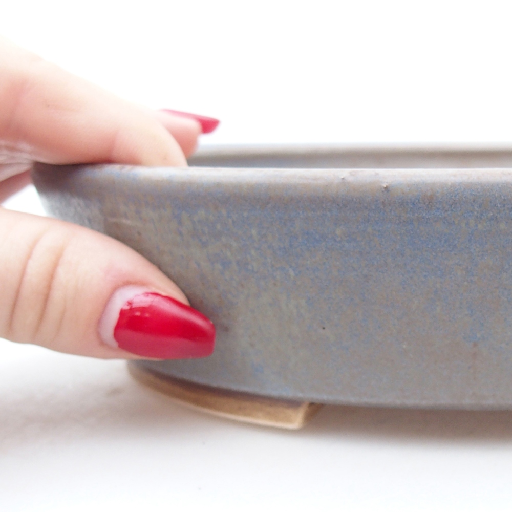 Bonsaischale aus Keramik 18,5 x 16,5 x 4,5 cm, Farbe blau