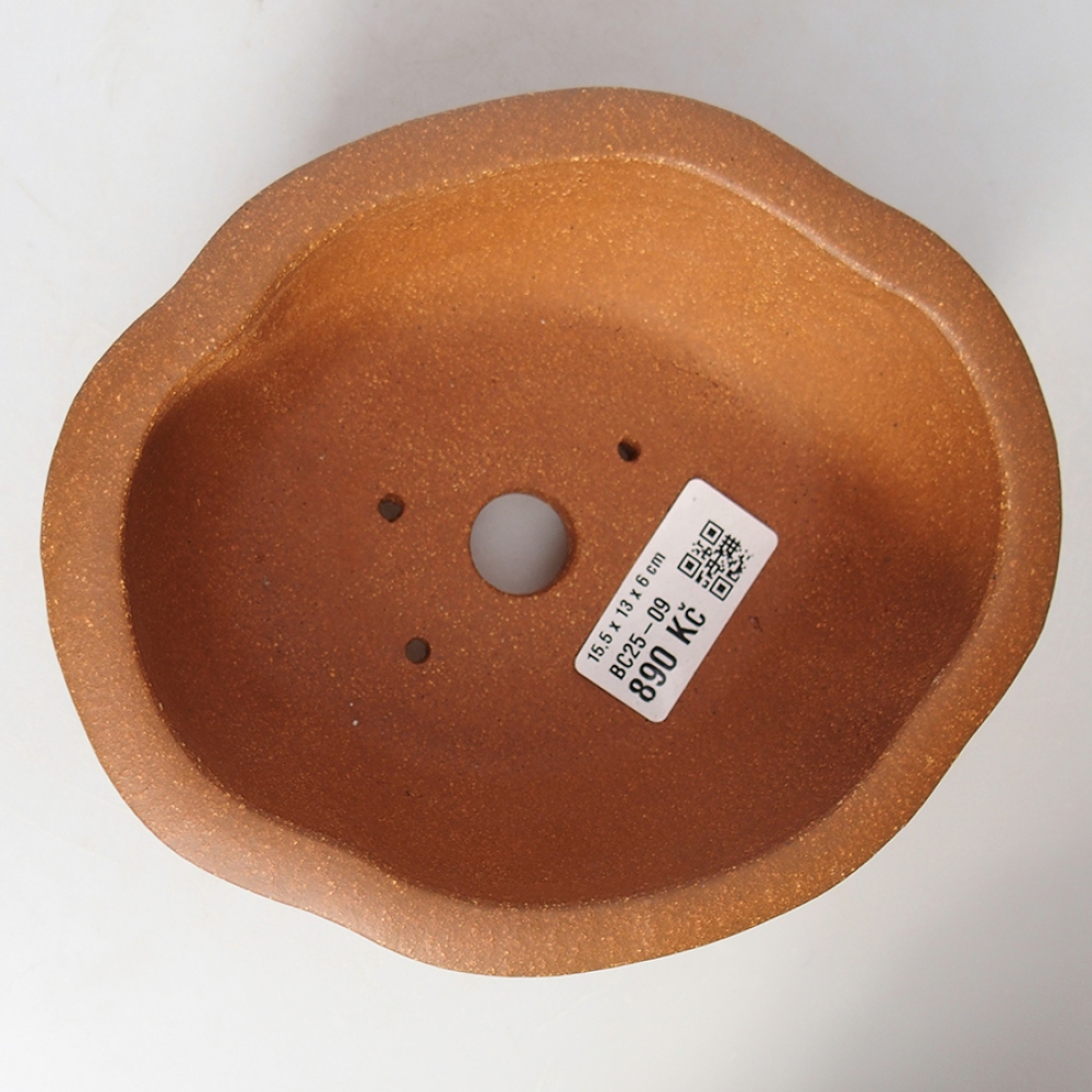 Bonsaischale aus Keramik 15,5 x 13 x 6 cm, braun