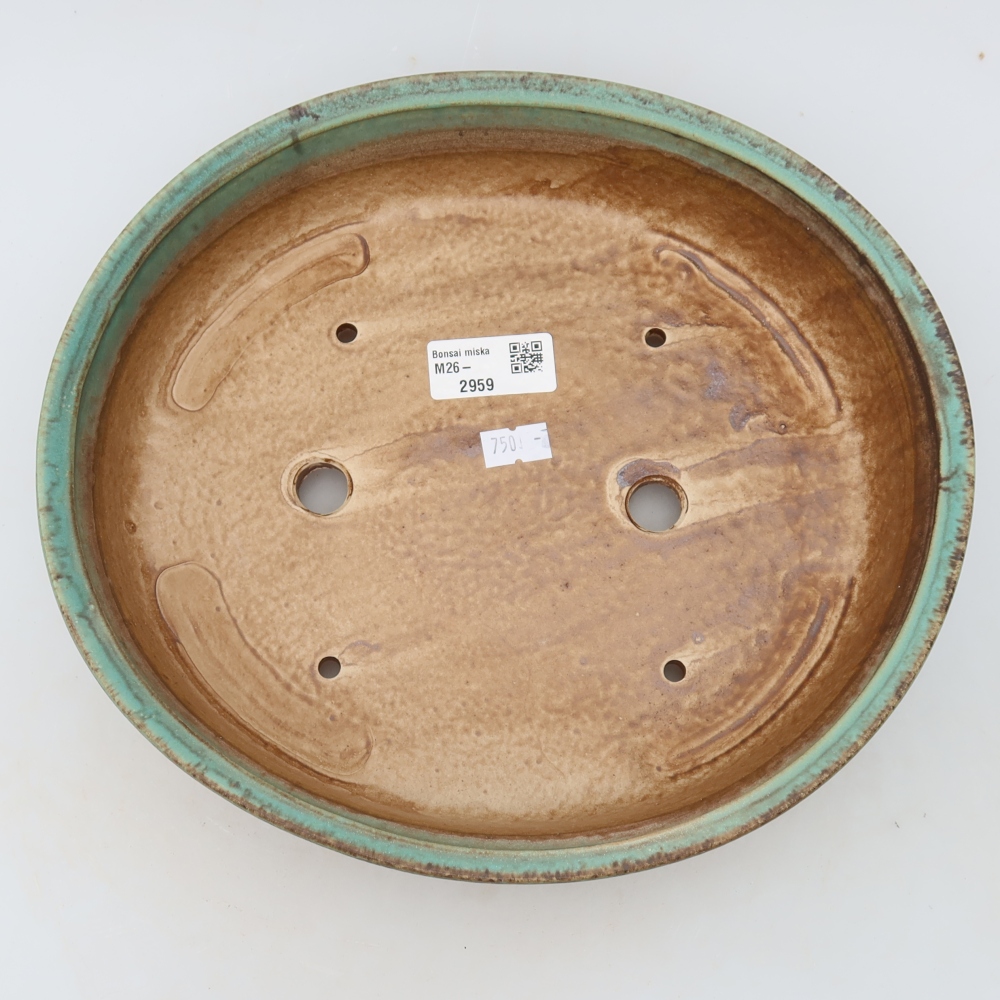 Keramik-Bonsai-Schale 27 x 24 x 5,5 cm, Farbe: grün