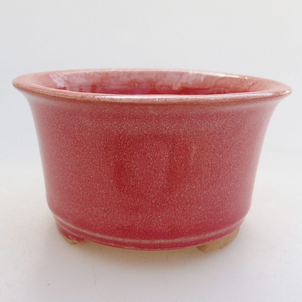 Bonsaischale aus Keramik 9 x 9 x 5 cm, Farbe rot