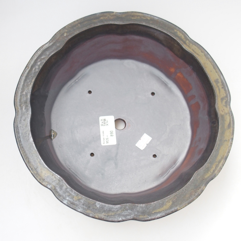 Bonsaischale aus Keramik 26,5 x 26,5 x 8 cm, braun