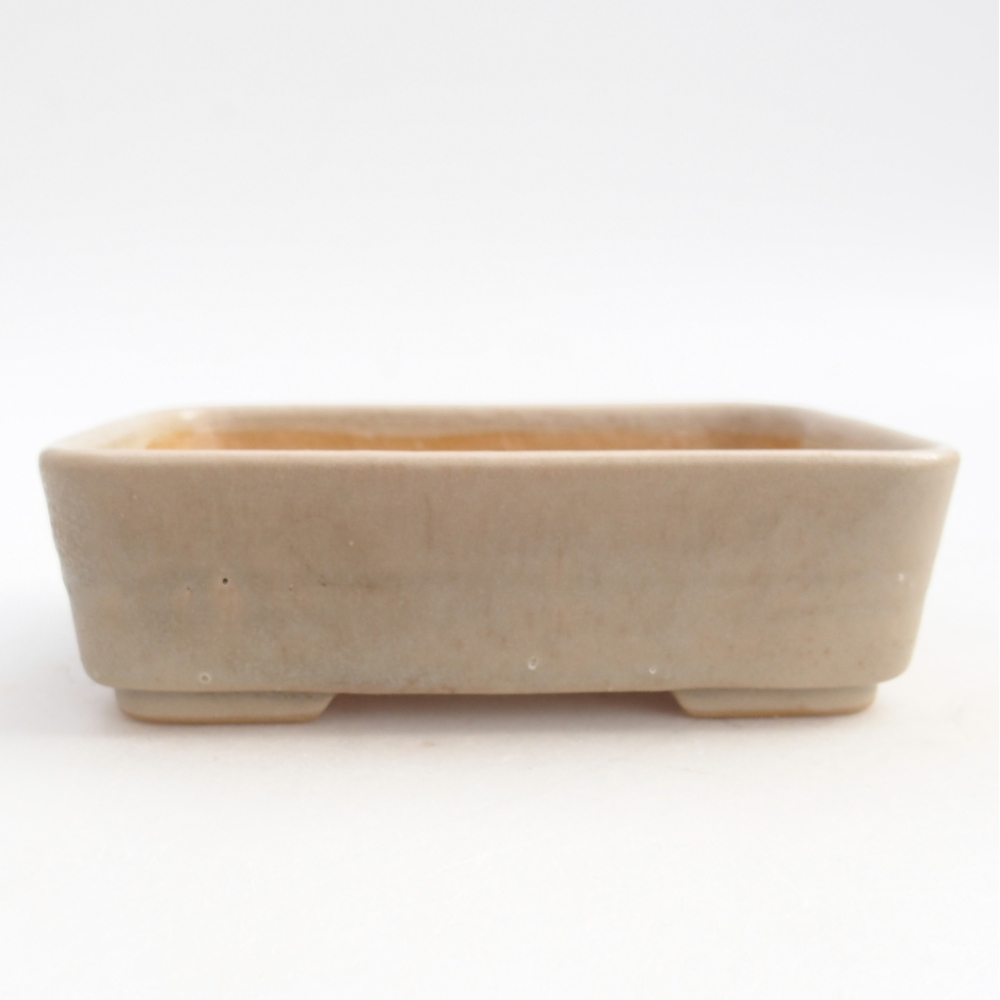 Bonsaischale aus Keramik 14,5 x 10,5 x 4,5 cm, Farbe beige