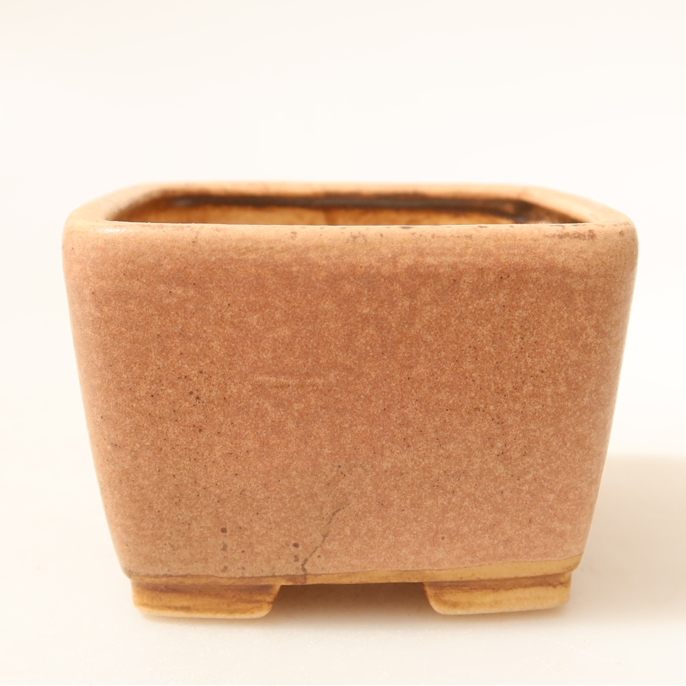 Keramik-Bonsai-Schale, 6,5 × 6,5 × 4,5 cm, Farbe: Rosa