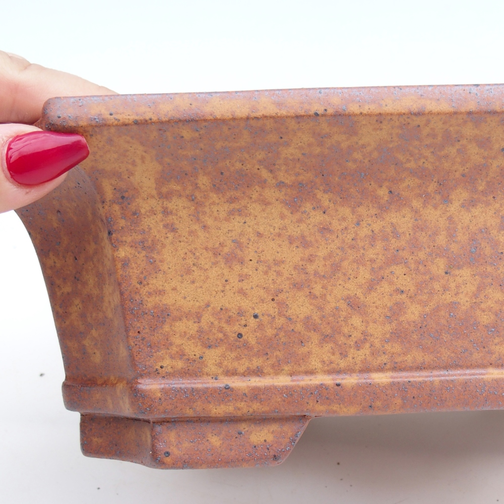 Bonsaischale aus Keramik 23,5 x 17,5 x 8,5 cm, braun