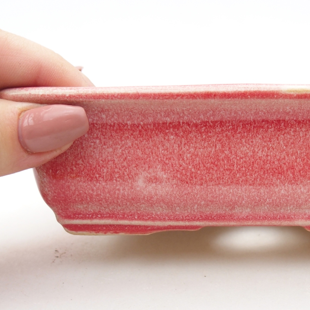 Bonsaischale aus Keramik 13,5 x 10 x 4 cm, Farbe rot