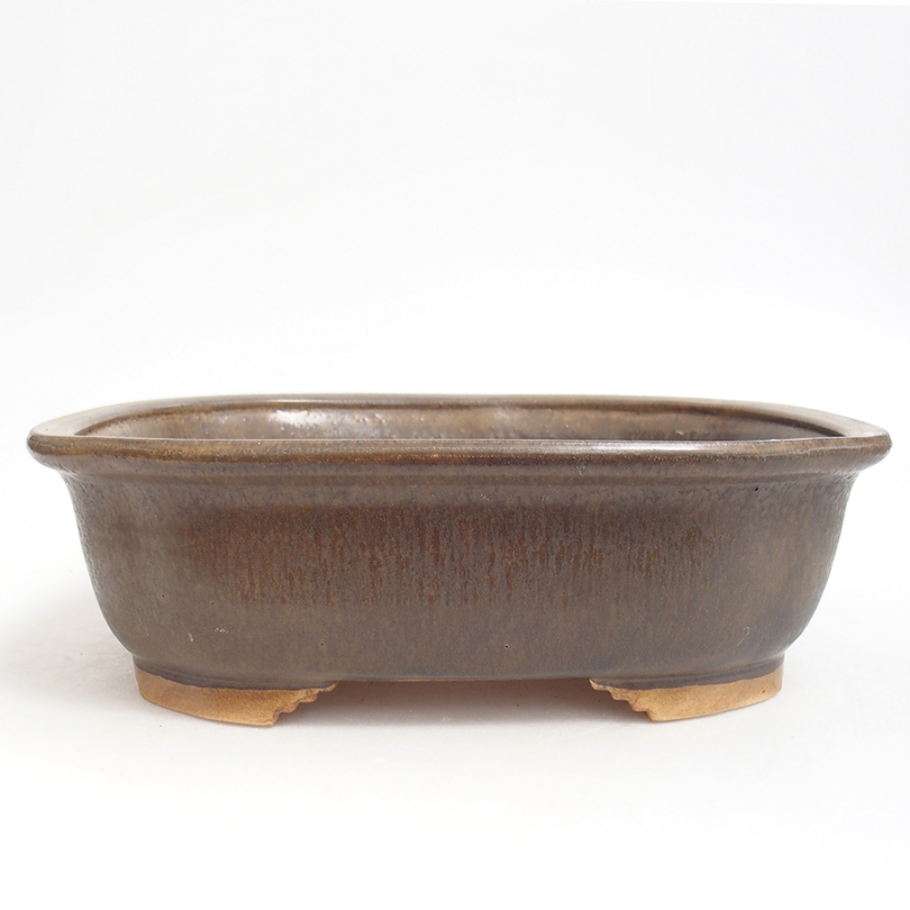 Bonsaischale aus Keramik 25 x 21 x 7,5 cm, braun
