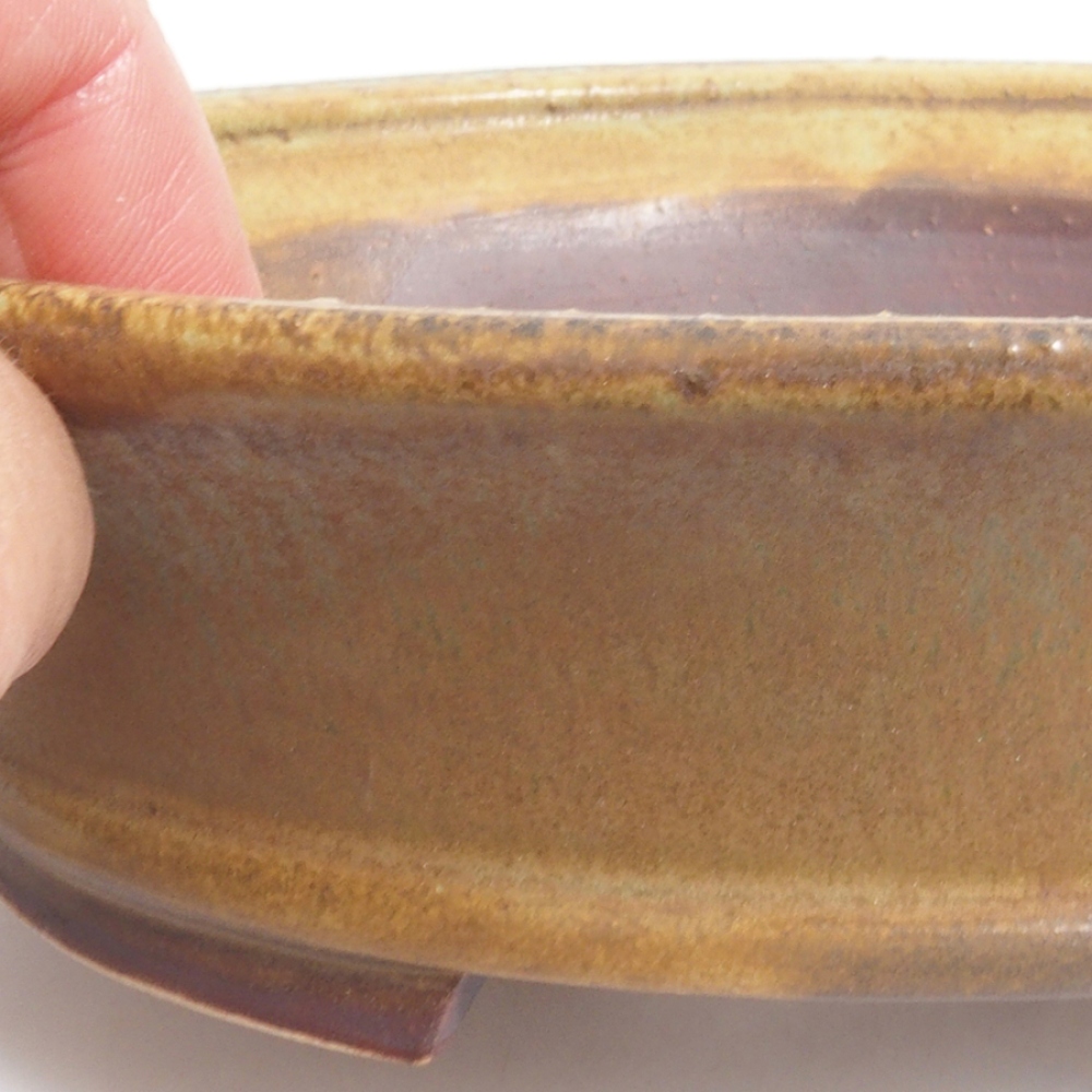 Bonsaischale aus Keramik 10 x 8,5 x 4 cm, braun