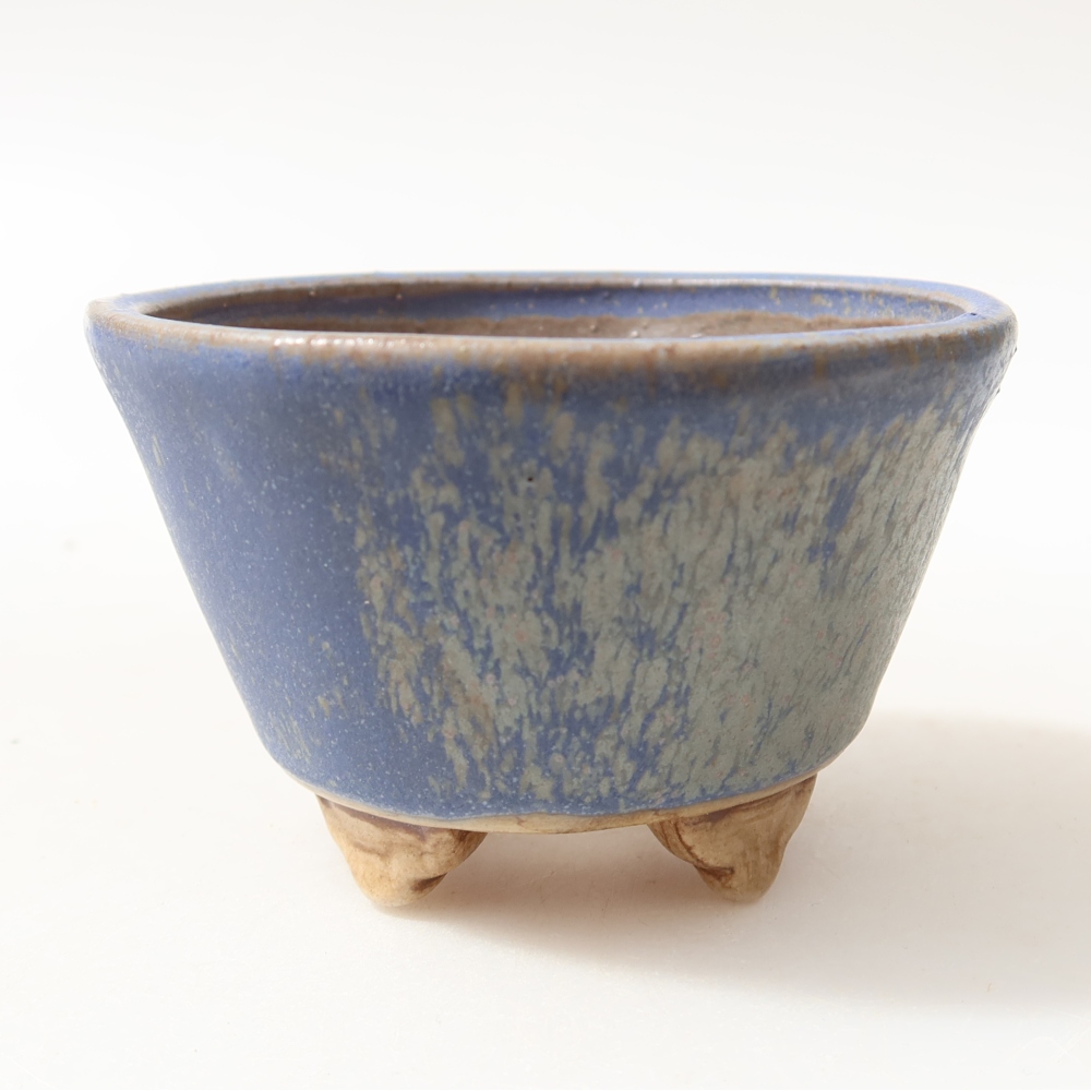 Bonsaischale aus Keramik 8,5 x 8,5 x 5 cm, Farbe blau