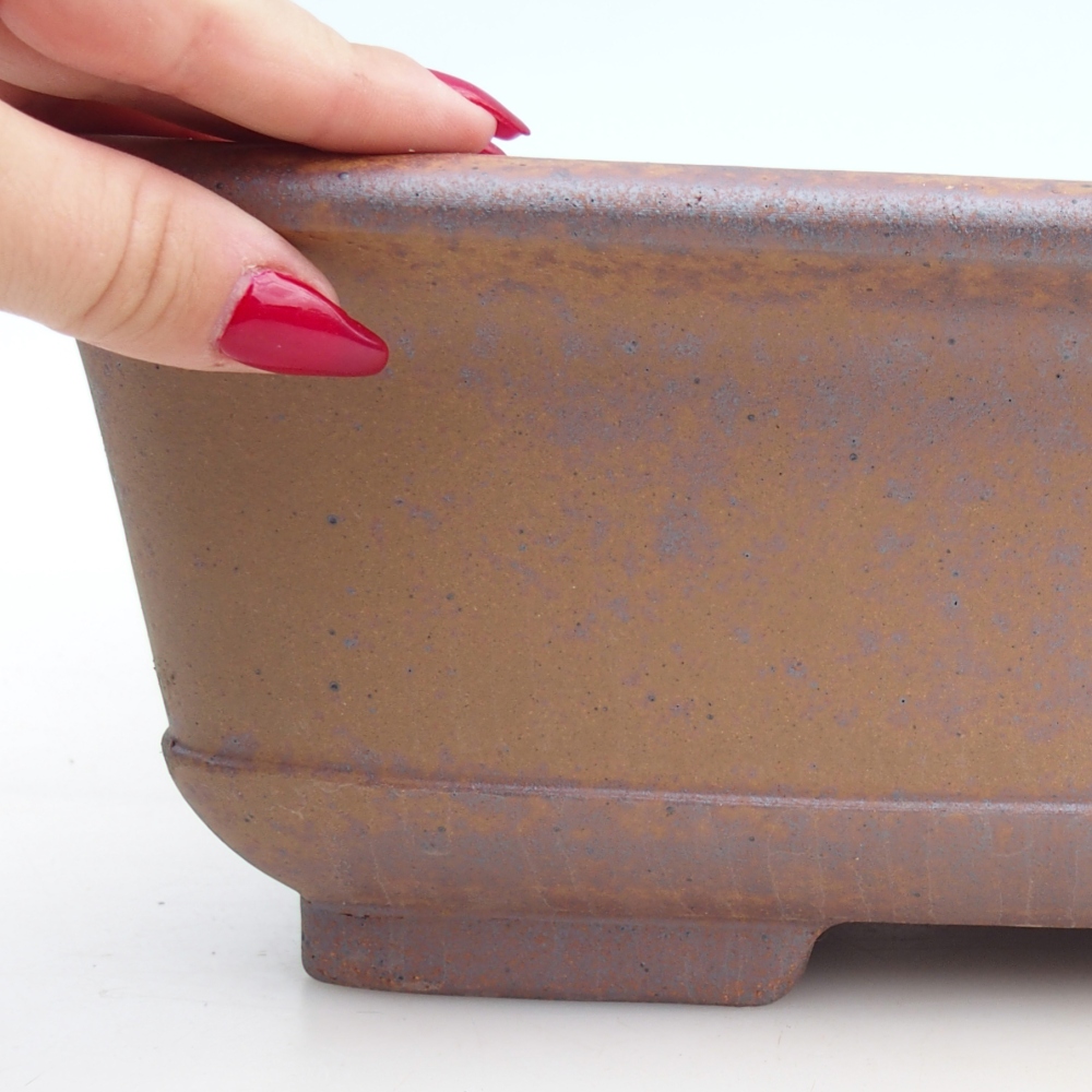 Bonsaischale aus Keramik 37 x 28 x 12 cm, metallfarben