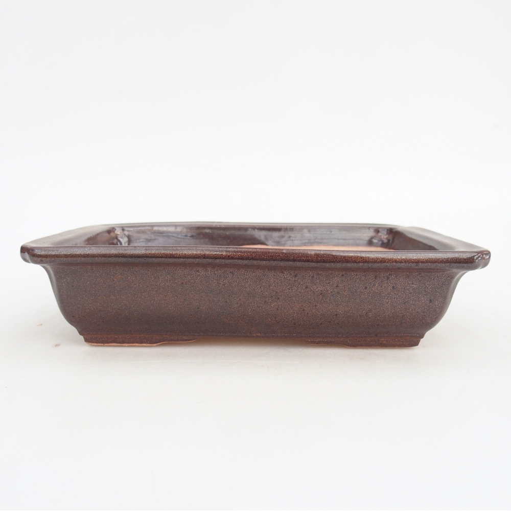 Bonsaischale aus Keramik 18 x 13,5 x 4,5 cm, braun