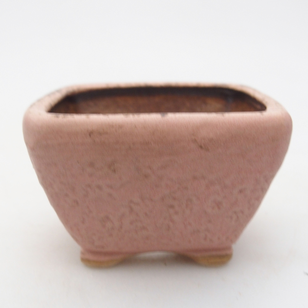 Bonsaischale aus Keramik 6 x 6 x 4 cm, rosa