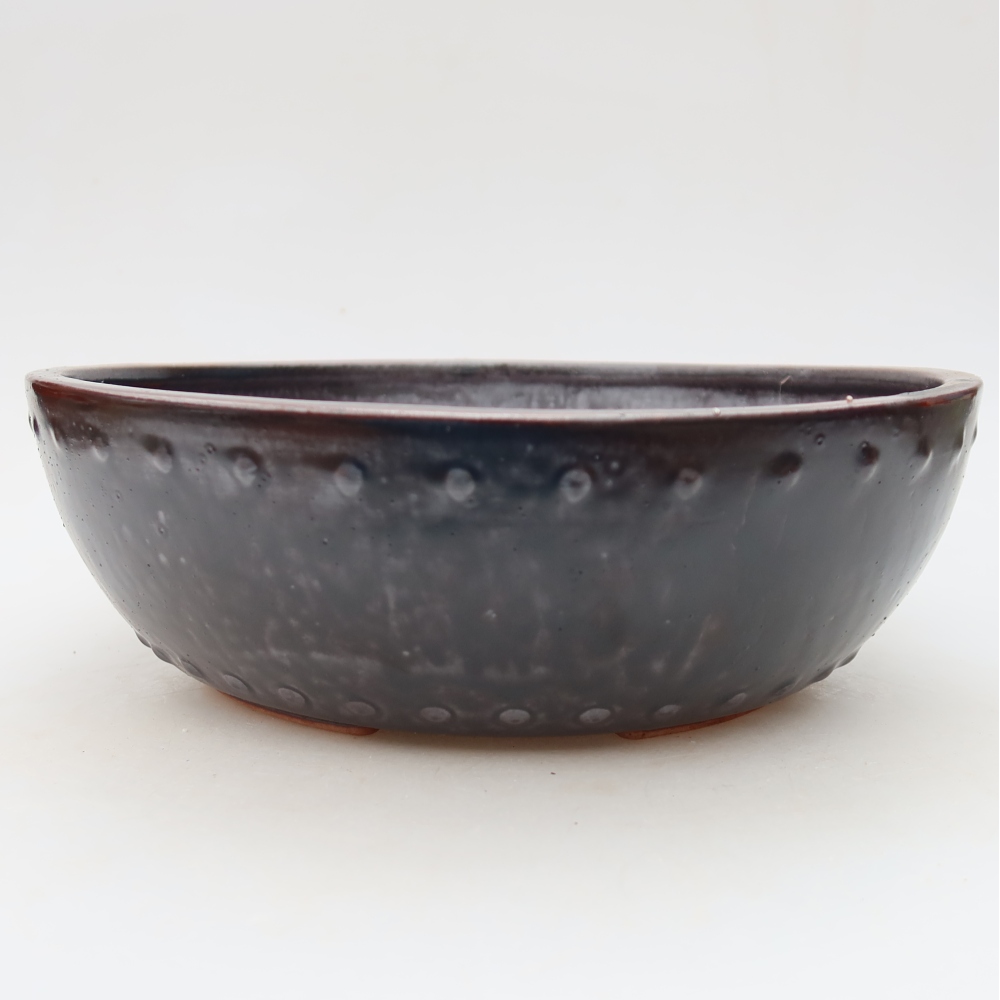Keramik-Bonsai-Schale 24 x 24 x 8 cm, Farbe: braun