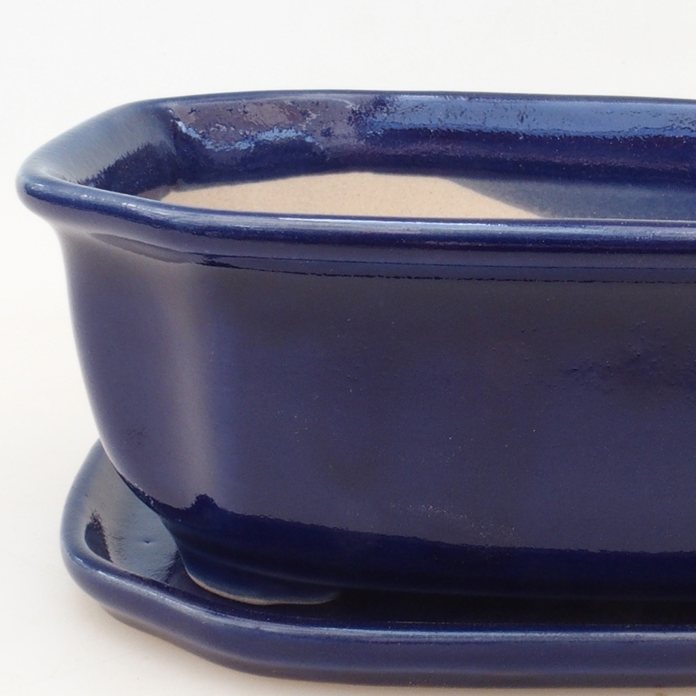 Bonsaischale + Untertasse H31 - blau