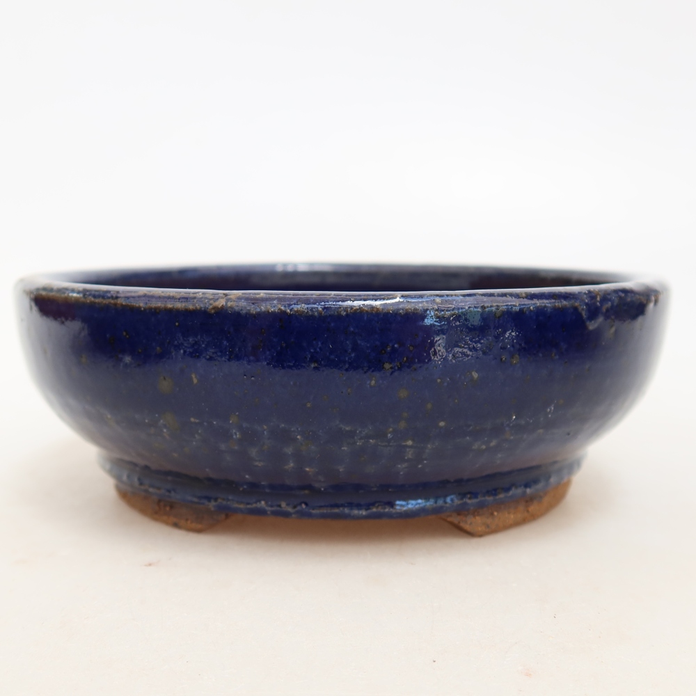 Keramik-Bonsai-Schale, 14,5 × 14,5 × 4,5 cm, Farbe: Blau