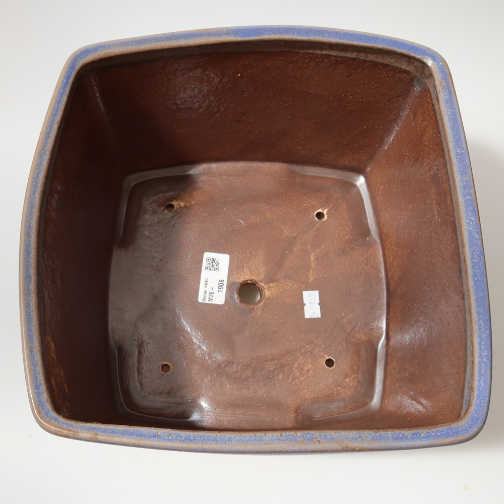 Keramik-Bonsai-Schale 26,5 x 26,5 x 15,5 cm, Farbe: Blau