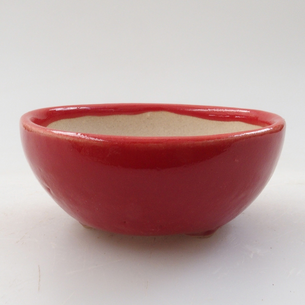 Mini-Bonsaischale 6 x 6 x 2,5 cm, Farbe rot