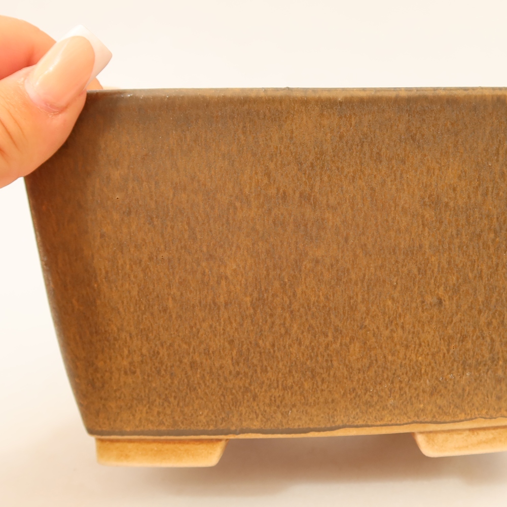 Bonsaischale aus Keramik 16 x 16 x 10 cm, braun