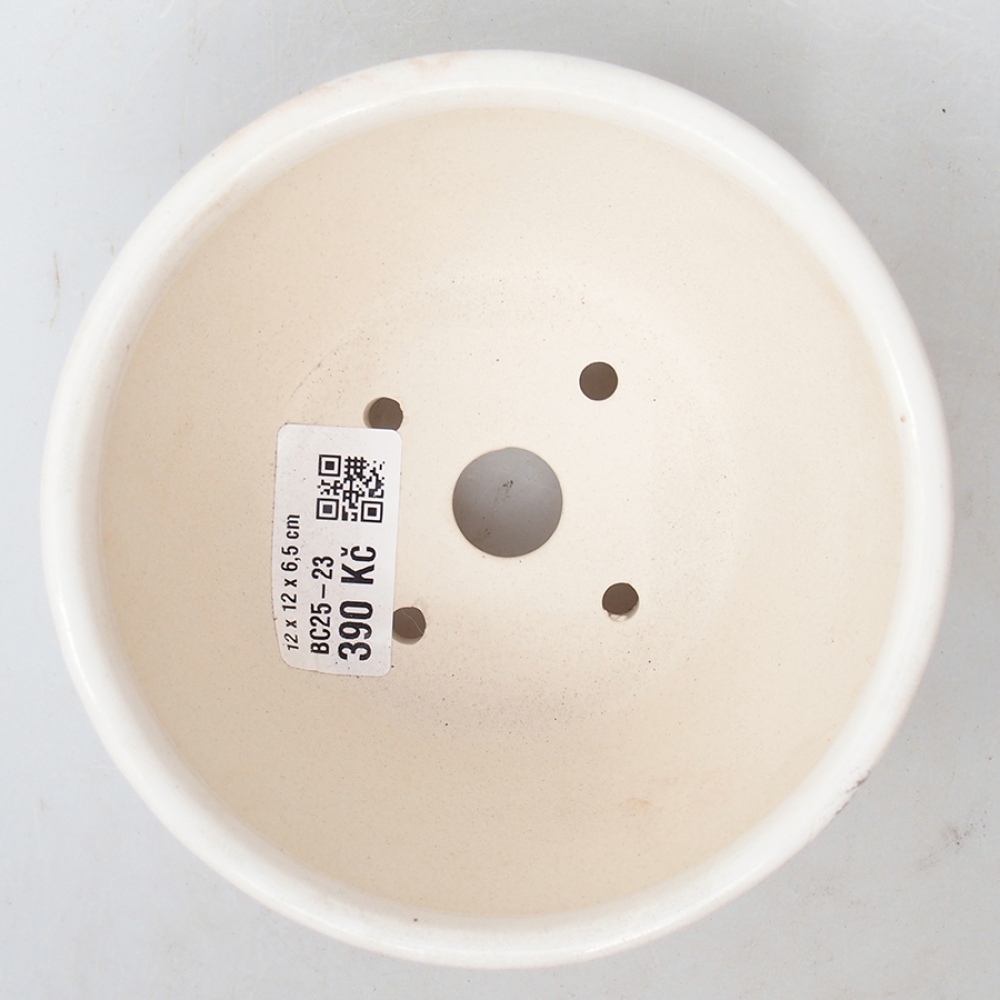 Bonsaischale aus Keramik 12 x 12 x 6,5 cm, Farbe weiß