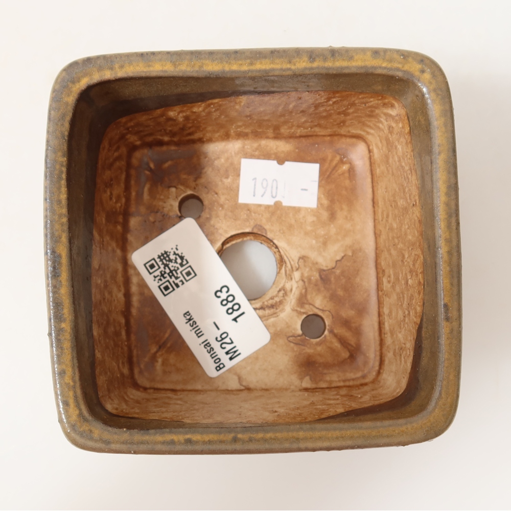 Bonsaischale aus Keramik 8,5 x 8,5 x 5,5 cm, braun