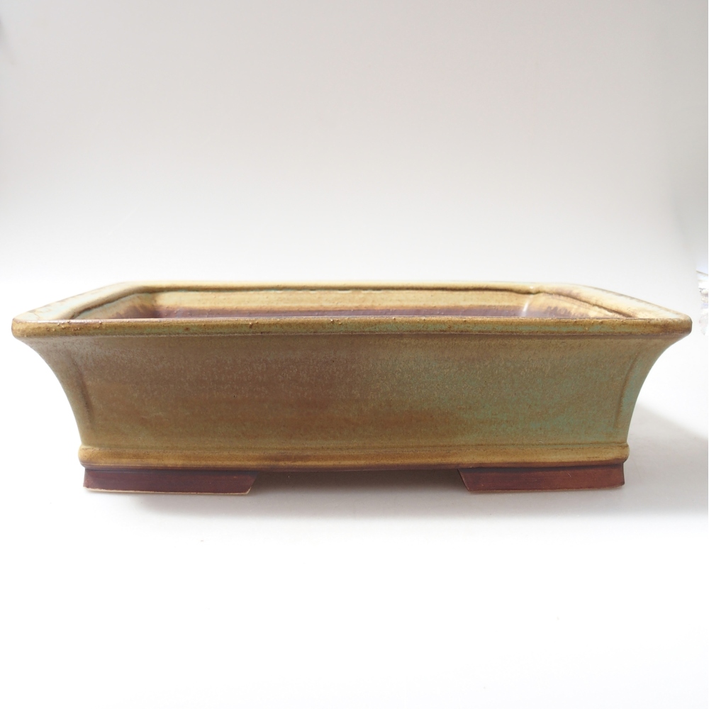 Bonsaischale aus Keramik 29 x 24 x 8 cm, grün