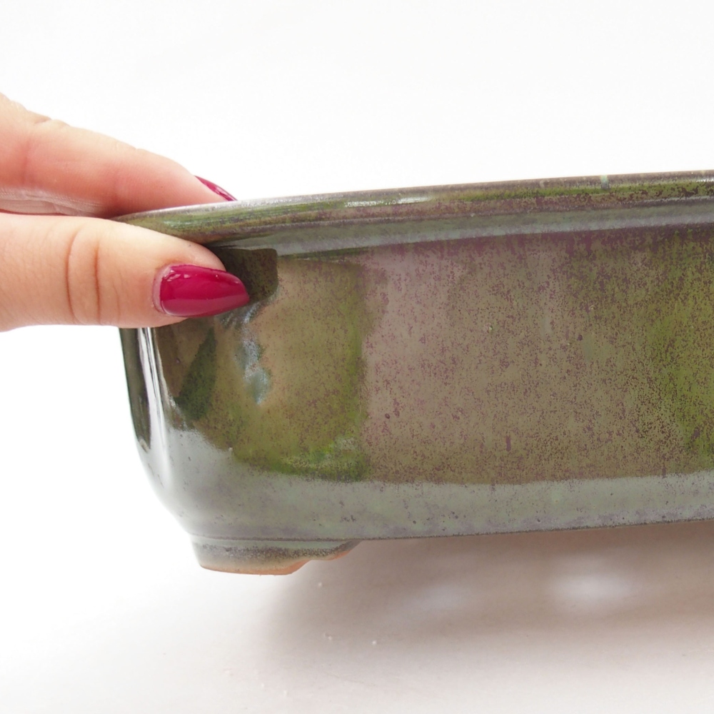 Bonsaischale aus Keramik 24,5 x 21 x 7 cm, grün