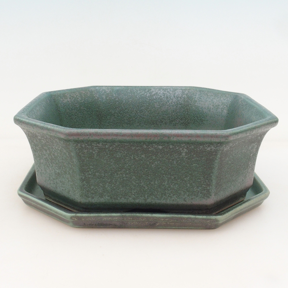 Bonsaischale + Untertasse H14 - 17,5x17,5x6 cm