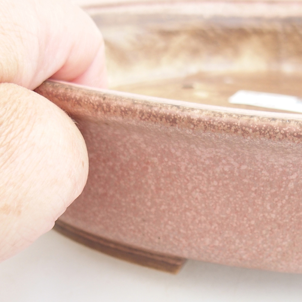 Bonsaischale aus Keramik 25,5 x 23 x 5,5 cm, rosa