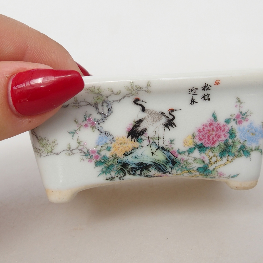 Mini-Bonsaischale 8 x 6,5 x 3,5 cm, weiß