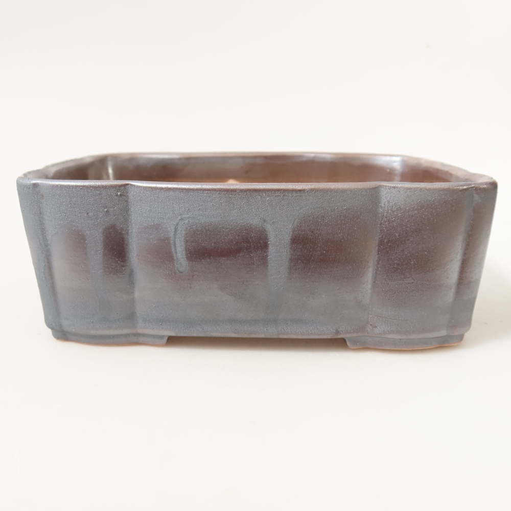 Keramik-Bonsai-Schale 20,5 x 17,5 x 7 cm, metallfarben