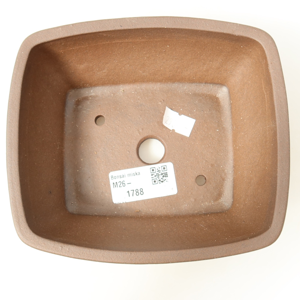 Keramik-Bonsai-Schale, 15 x 13,5 x 5,5 cm, Farbe: braun