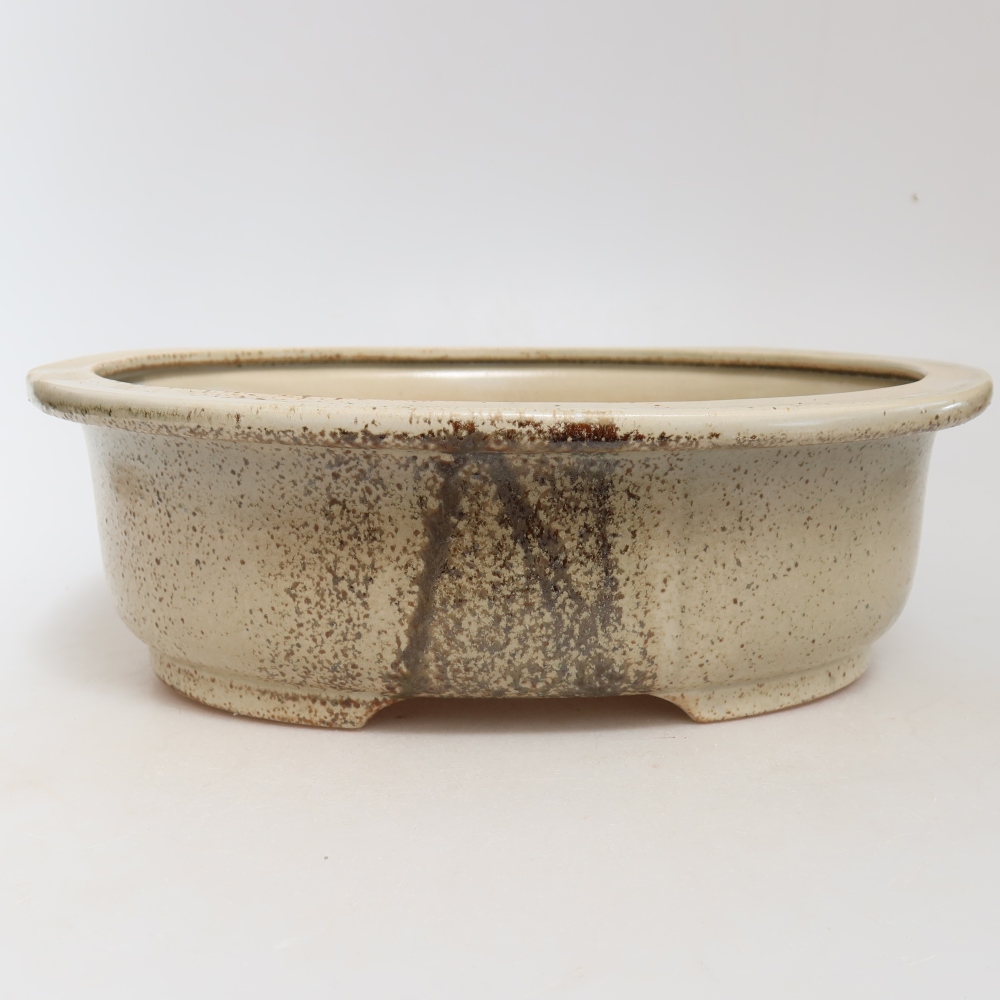 Bonsaischale aus Keramik 26 x 22 x 8 cm, Farbe beige