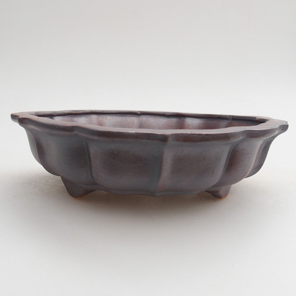 Bonsaischale aus Keramik 18 x 18 x 4,5 cm, metallfarben