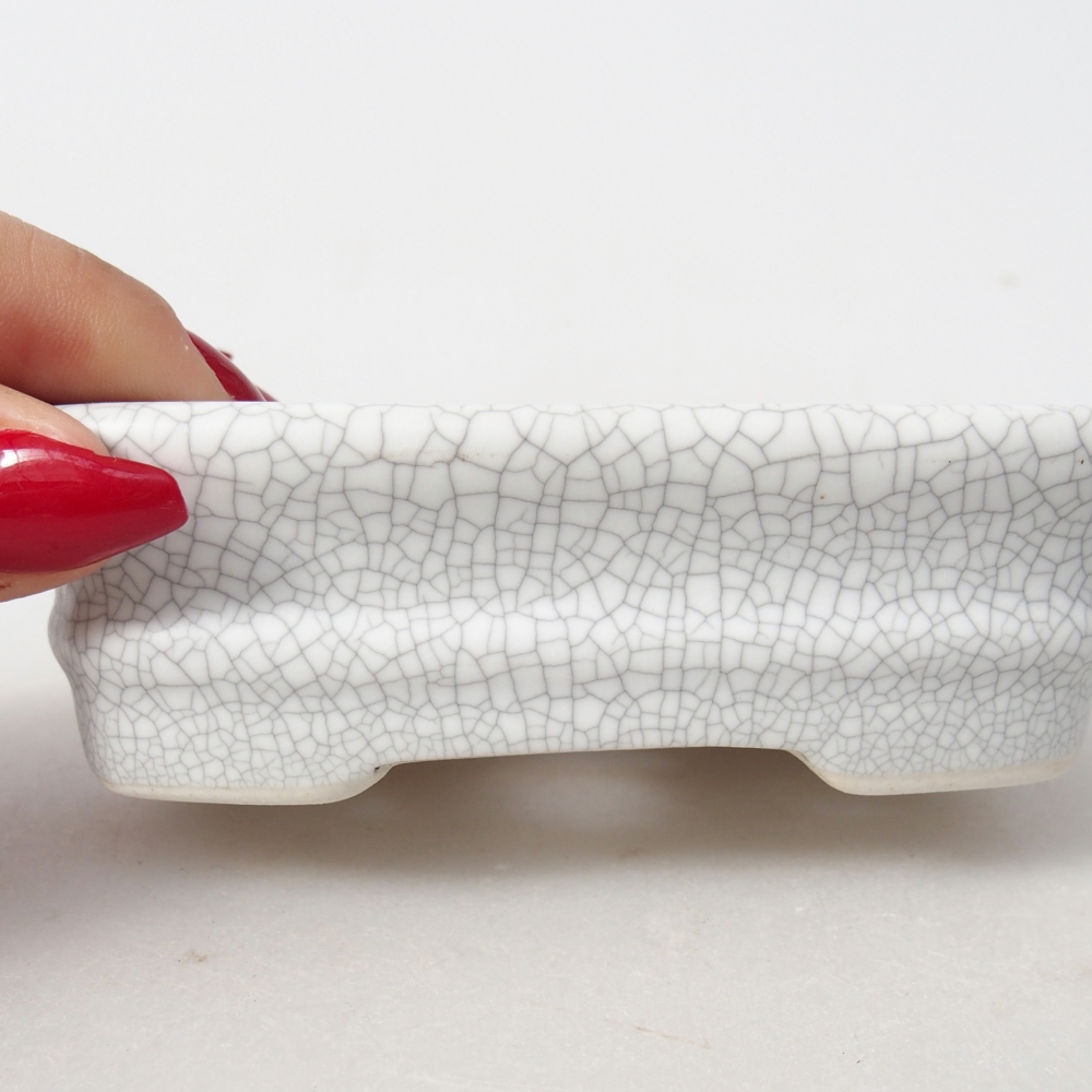 Bonsaischale aus Keramik 11 x 11 x 7 cm, Raku-Farbe