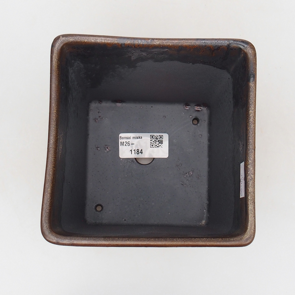 Bonsaischale aus Keramik 13 x 13 x 13 cm, braun